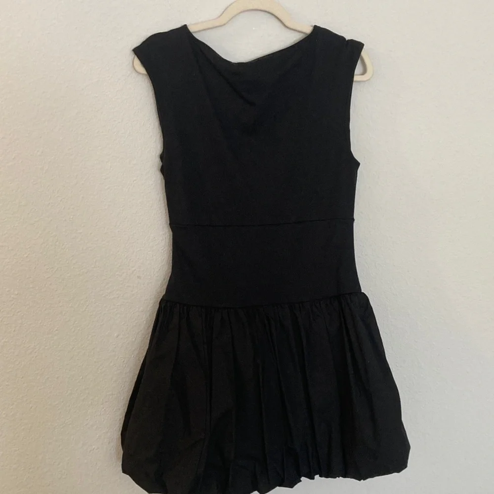J. Crew Bubble-Hem Mixy Dress Black Size medium